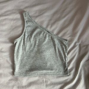 SHEIN One Shoulder Ribbed Crop Top